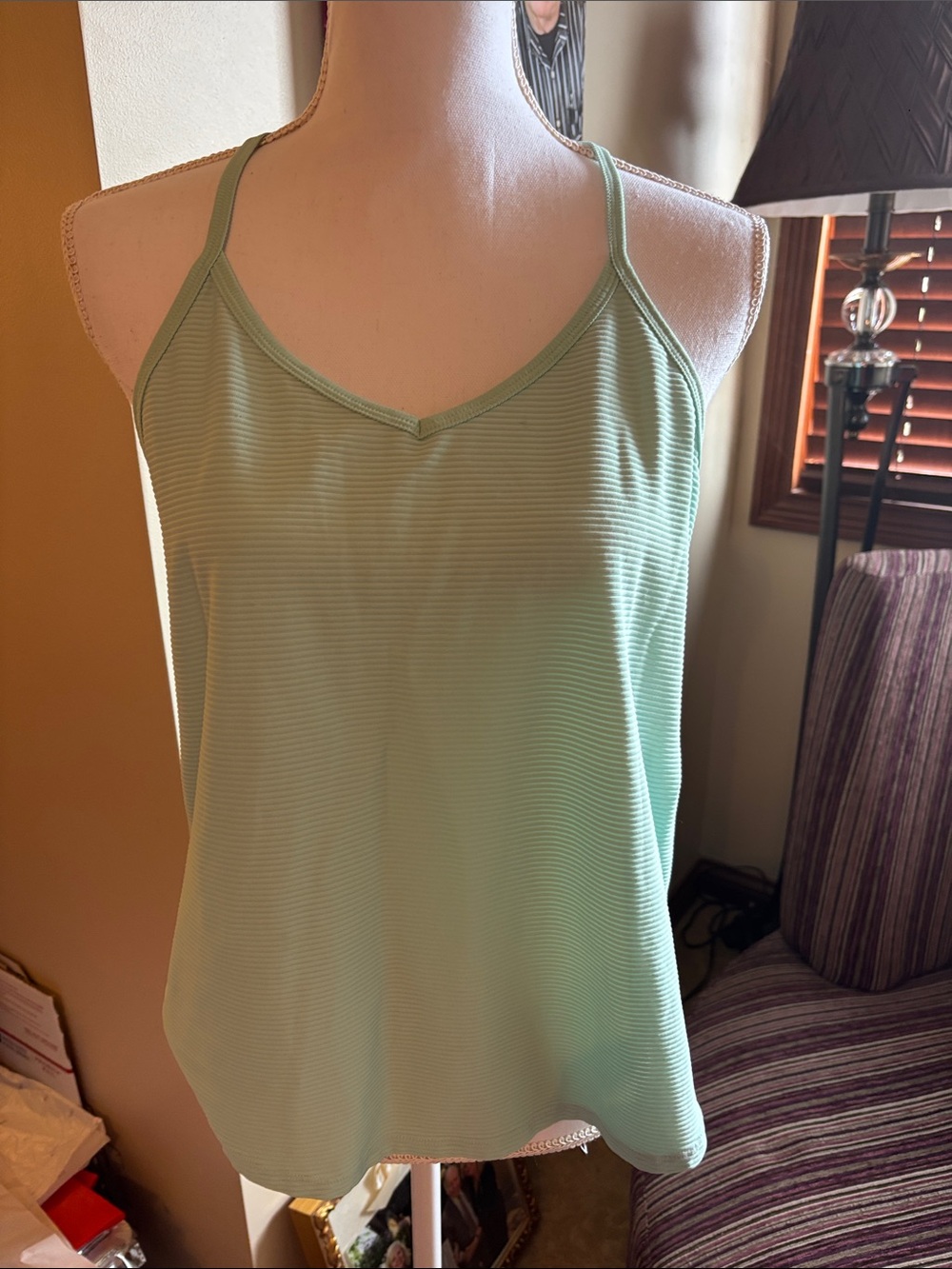CALIA by Carrie Underwood Mint Green V-Neck Workout Tank, Sz Medium